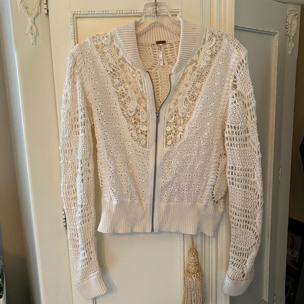 Free People Crochet Cardigan